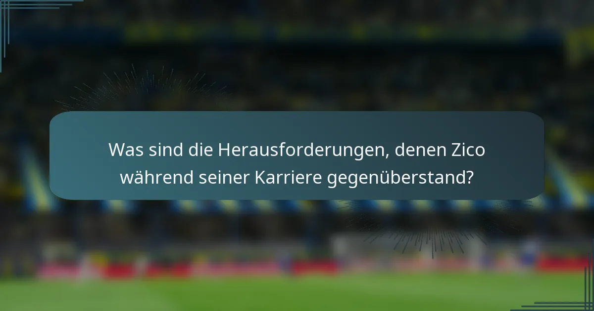 Was sind die Herausforderungen, denen Zico während seiner Karriere gegenüberstand?